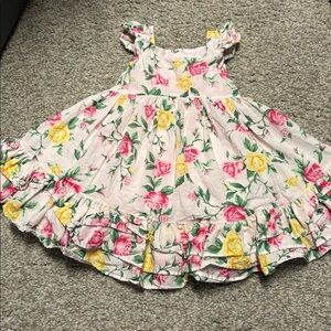 'The Garden Rose' baby dress 100% cotton material fully lined Short sleeve